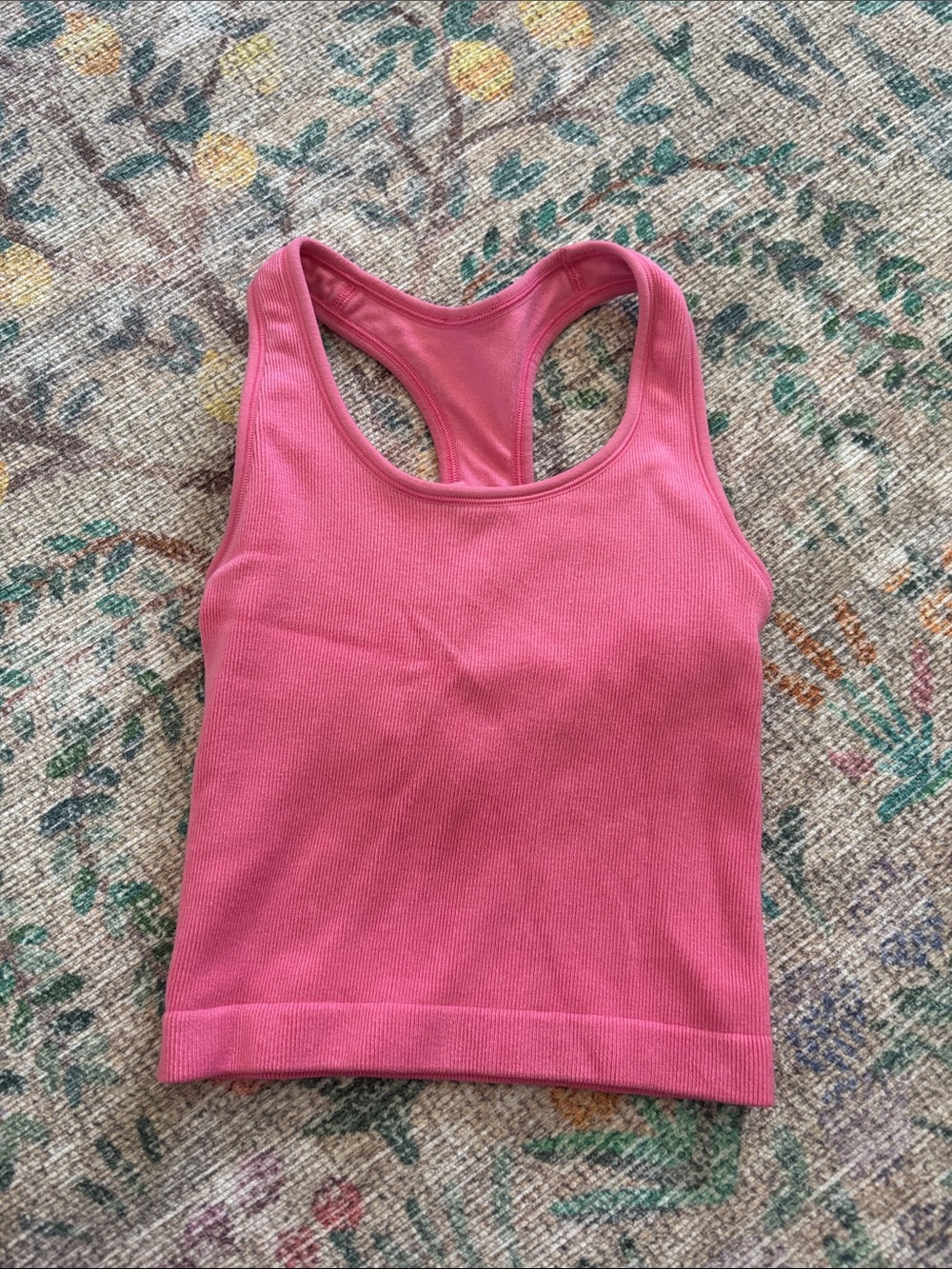 Target Pink Ribbed Racerback Crop Tank Top
